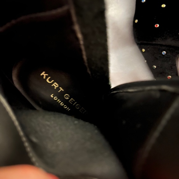 Kurt Geiger London Spear Stud Black Platform Booties Jewel-Tone Studs Size 39 - Picture 5 of 8